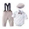 Baby Suits Newborn Boy Clothes Romper + Vest + Hat Formal Clothing Outfit Party Bow Tie Children Birthday Dress New Born 0- 24 M