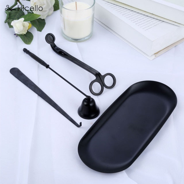 Candle Wick Trimmer Stainless Steel Candle scissors trim wick Cutter  Snuffer Round head 18cm Black Rose