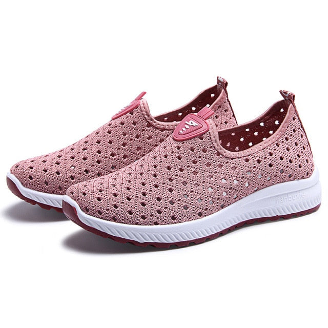 Sports shoes sneakers shoes fashion hollow out breathable leisure walk soft and comfortable