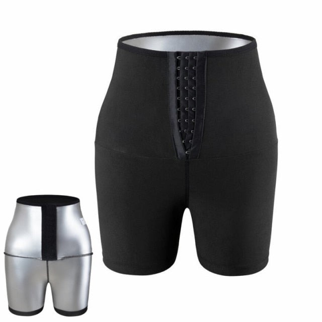 Abdomen Control Hip-Lifting Sweat Pants Sauna Beam High Waist Body Fitness Breasted Three-Point/Five Point Shorts