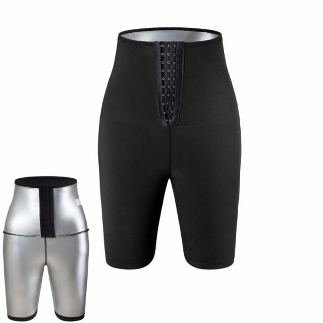 Abdomen Control Hip-Lifting Sweat Pants Sauna Beam High Waist Body Fitness Breasted Three-Point/Five Point Shorts
