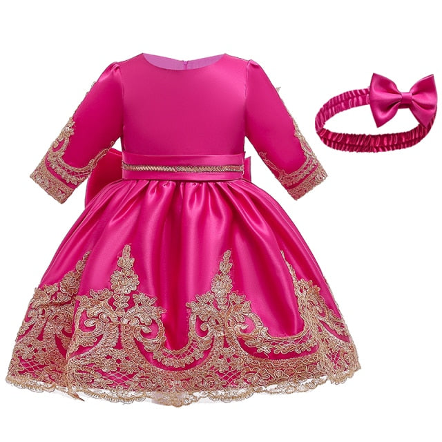 LZH Kids New Year Christmas Dress For Girls Elegant Princess Dress Children Girls 1 Year Birthday Wedding Evening Party Dress