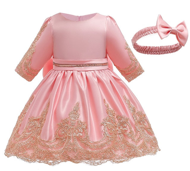 LZH Kids New Year Christmas Dress For Girls Elegant Princess Dress Children Girls 1 Year Birthday Wedding Evening Party Dress