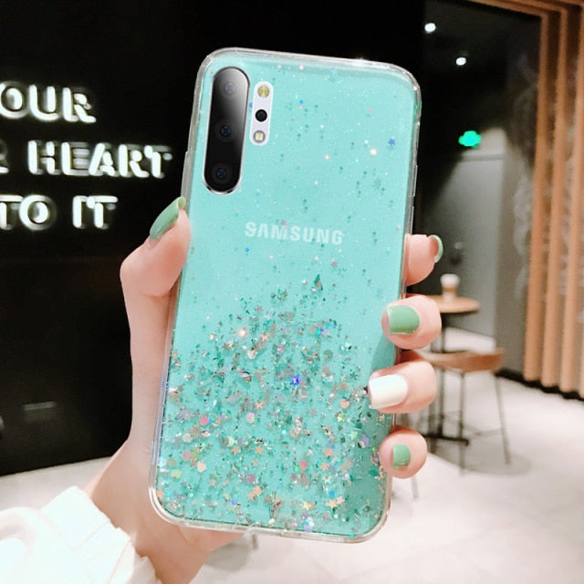 Luxury Glitter Star Case For Samsung Galaxy A31 A51 A71 A70 A50 A10 A20 A30 A80 A90 S10 S20 S21 S9 S8 Plus S10 E TPU Cover Case