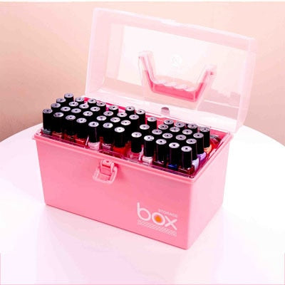 Manicure Organizer Stand for Nail Polish Lipstick Storage Box Plastic Makeup Holder Cosmetic Tools Container Home Accessories