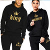 Sportwear Set KING or QUEEN Printed Hooded Suits 2PCS Set Hoodie Pants