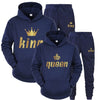 Sportwear Set KING or QUEEN Printed Hooded Suits 2PCS Set Hoodie Pants