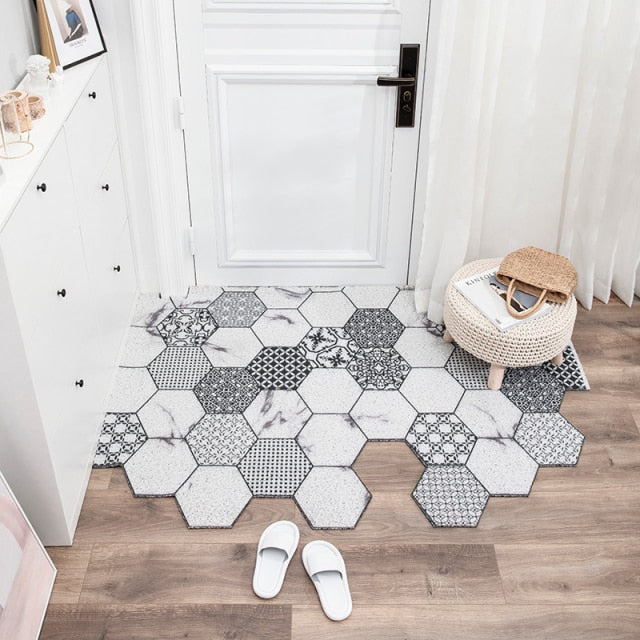 Doormat Non-Slip Waterproof Dustproof Carpet Hallway Bath Mat PVC Kitchen Mat Can Be Cut Custom Indoor Home Entrance Doormat