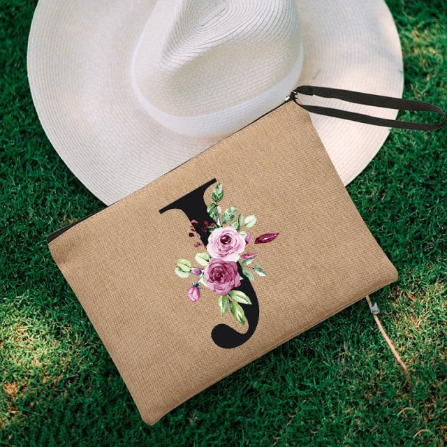 Simple Linen Wristlet Clutch Bag Bachelorette Clutch Beach Holiday Travel Organizer Case Bachelorette Party Bag Wedding Gift