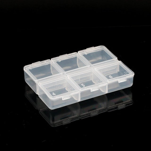 Transparent Plastic Storage Jewelry Box Compartment Adjustable Container For Beads Earring Box For Jewelry Rectangle Box Case