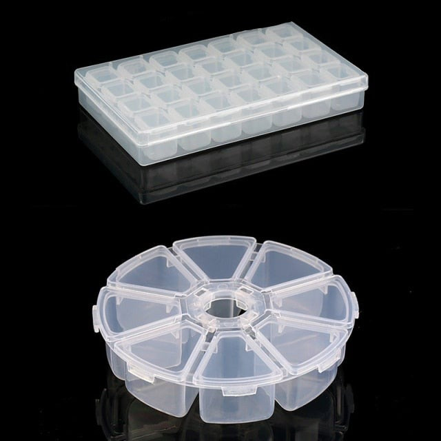 Transparent Plastic Storage Jewelry Box Compartment Adjustable Container For Beads Earring Box For Jewelry Rectangle Box Case