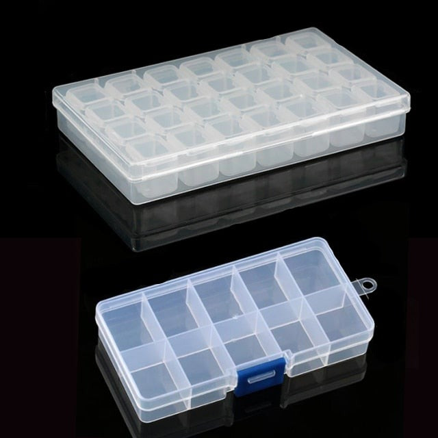 Transparent Plastic Storage Jewelry Box Compartment Adjustable Container For Beads Earring Box For Jewelry Rectangle Box Case