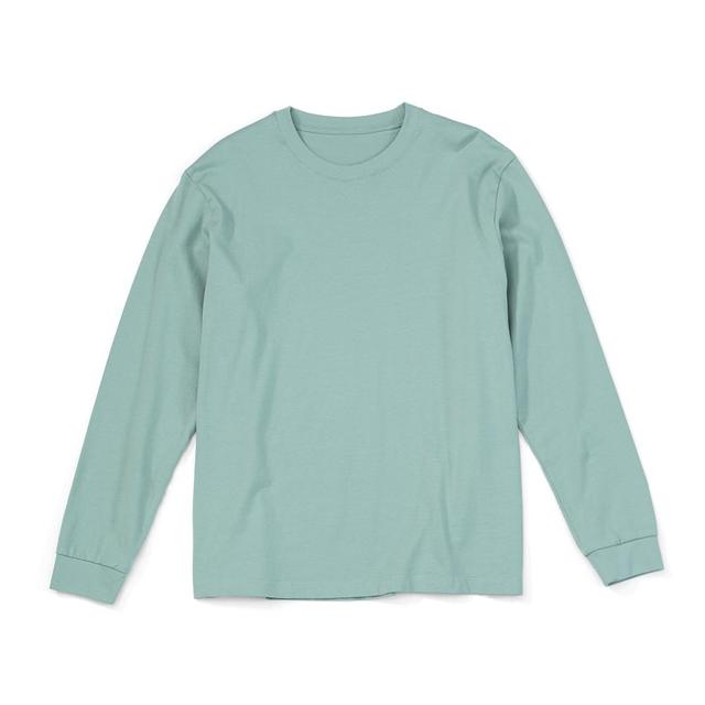 Long Sleeve T Shirt Men Solid Color 100% Cotton O-neck Tops Plus Size High Quality T-shirt