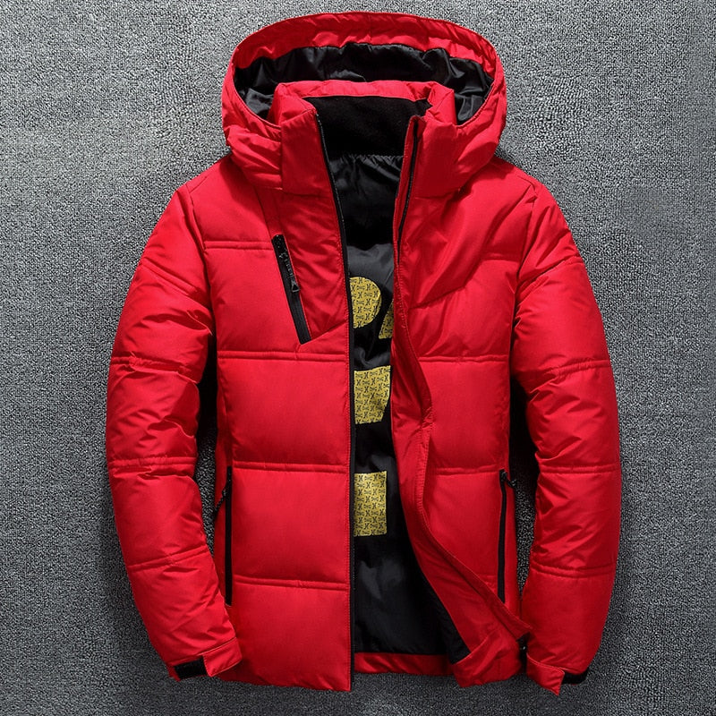 Jacket Coat Casual Autumn Stand Collar Puffer Thick Hat White Duck Parka Male Winter Down Jacket With Hood