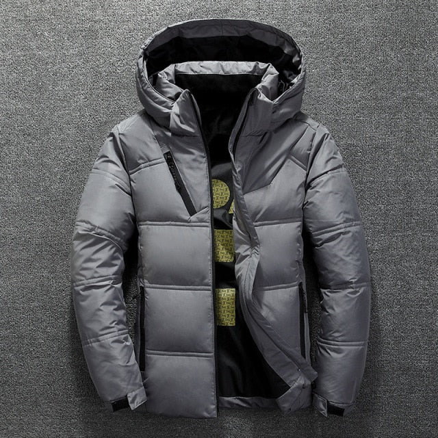 Jacket Coat Casual Autumn Stand Collar Puffer Thick Hat White Duck Parka Male Winter Down Jacket With Hood