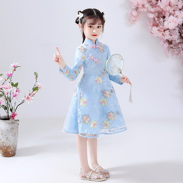 Dresses Chinese Style Retro Embroidery Clothing Dress New Year Traditional Party Costumes