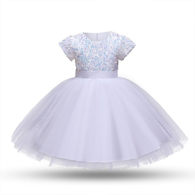 Princess Dress Sequin Party Chidlren Clothes Flower Girls Wedding Evening Lace Ball Gown Elegant Kids Dresses for Girl