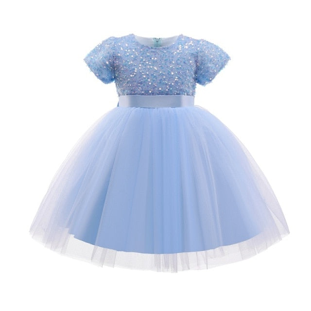 Princess Dress Sequin Party Chidlren Clothes Flower Girls Wedding Evening Lace Ball Gown Elegant Kids Dresses for Girl