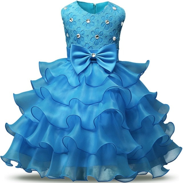 Princess Dress Sequin Party Chidlren Clothes Flower Girls Wedding Evening Lace Ball Gown Elegant Kids Dresses for Girl