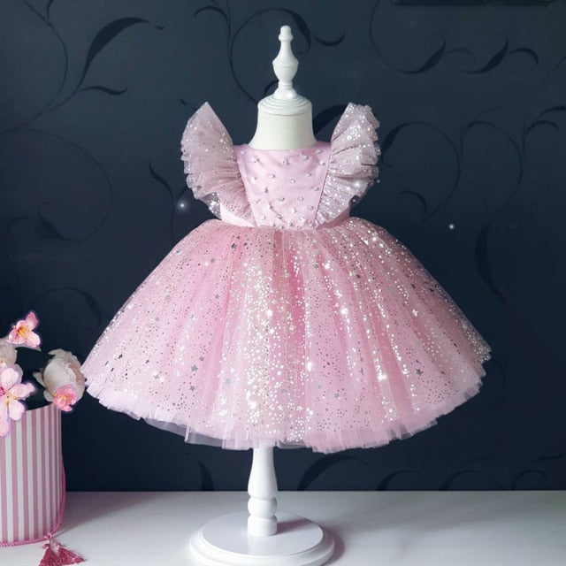 Summer Baby Dress Girl Beading 1st Birthday Dress For Baby Girl Dress