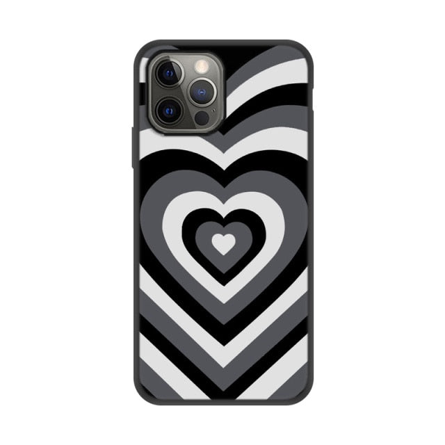 Heart Circle Case Iphone Max X 12 Mini 6 6S SE 2020 SE2 Cover Shell Iphone11 Funda Coque
