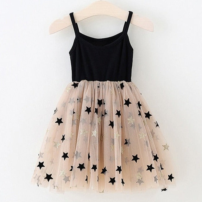 Summer Girls Clothes Kids Dresses For Girls Casual Wear Bling Star Sling Dress Baby Girl Party Children Clothing