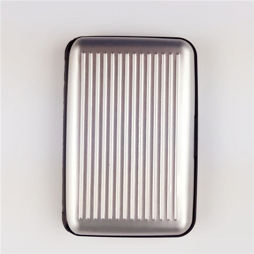 Men Aluminum Bank Card Holder Blocking Hard Case Wallet Solid Credit Card Anti-RFID Scanning Protect Card Holder