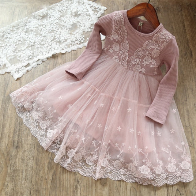 Princess New Year Dress Birthday Party Costume Children Tulle Fabrics Elegant Wedding Gown