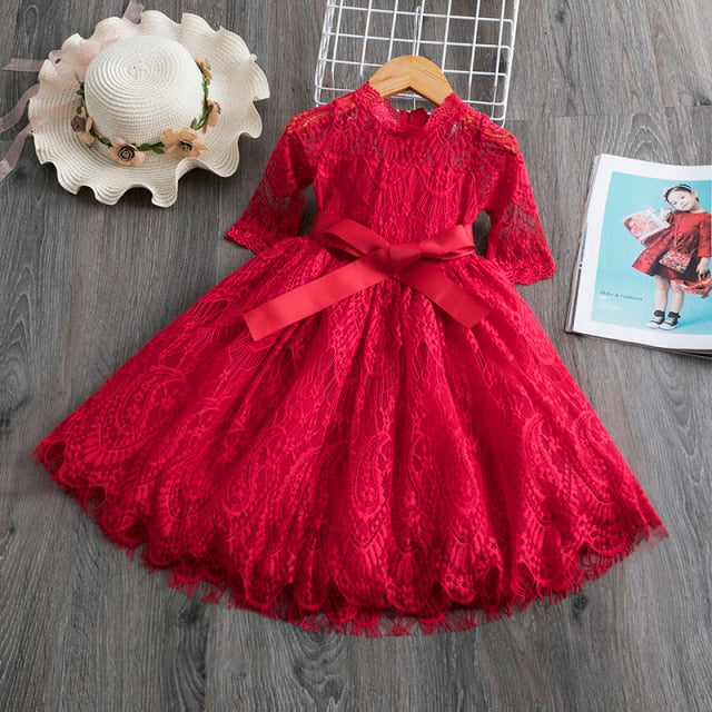 Princess New Year Dress Birthday Party Costume Children Tulle Fabrics Elegant Wedding Gown