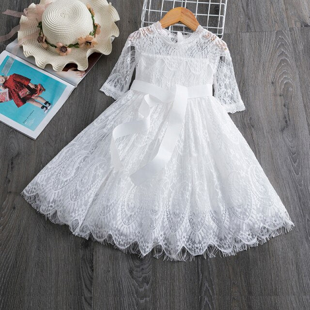 Princess New Year Dress Birthday Party Costume Children Tulle Fabrics Elegant Wedding Gown