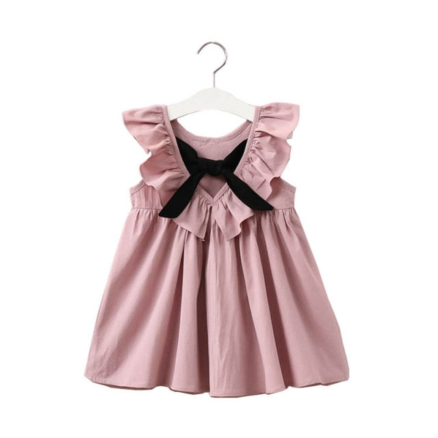 Dresses Summer Cotton Embroidered Hollow Dress Baby Kids Clothing Cute Ruffled Round Neck Vest Dress