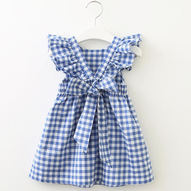 Dresses Summer Cotton Embroidered Hollow Dress Baby Kids Clothing Cute Ruffled Round Neck Vest Dress