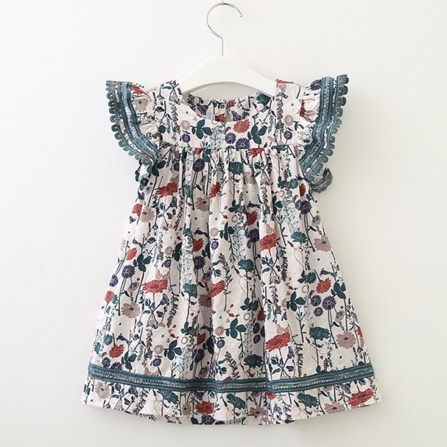 Dresses Summer Cotton Embroidered Hollow Dress Baby Kids Clothing Cute Ruffled Round Neck Vest Dress