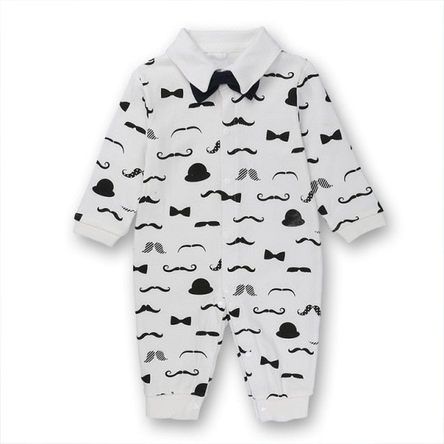 Fall Long Sleeves Bowtie Style Bebe Clothes Little Gentle Man Penguin Infant Babe Jumpsuits