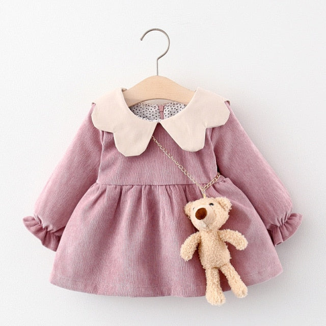 Baby Girl Dress Spring Baby Girl Princess Clothes Cute Girls Long Sleeve T-shirt Tops Cartoon Giraffe Dress 2pcs Suit