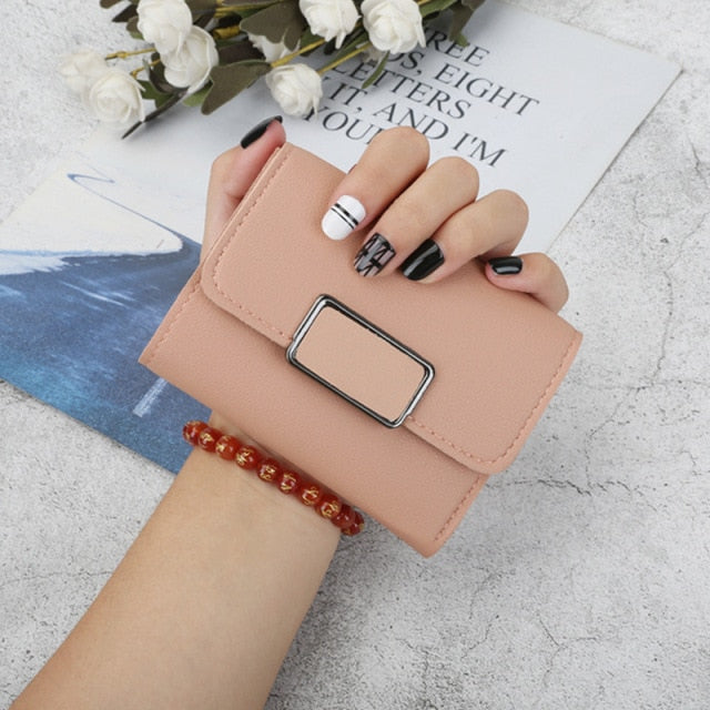 Fashionable New Women Long Wallets Pure Color Wool Ball Bow Clutch Bag Women&#39;s Long Bag Card Bag Coin Purse