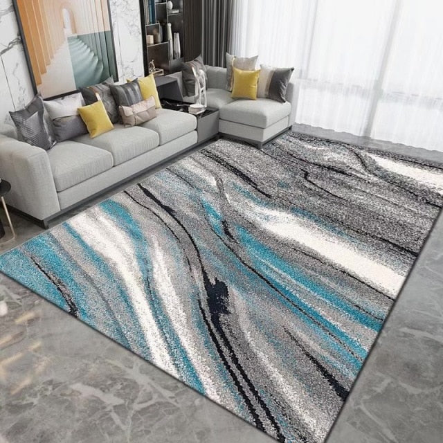 Geometric Carpet for Living Room Velvet Rug Kids Bedroom Bedside Rugs Soft Square Fluffy Carpets Home Sofa Table Decor Mat