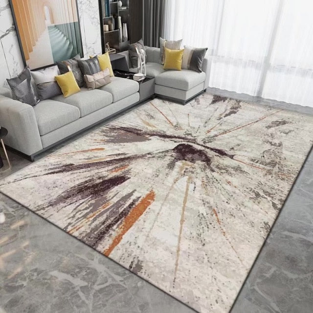 Geometric Carpet for Living Room Velvet Rug Kids Bedroom Bedside Rugs Soft Square Fluffy Carpets Home Sofa Table Decor Mat