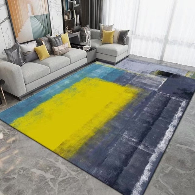 Geometric Carpet for Living Room Velvet Rug Kids Bedroom Bedside Rugs Soft Square Fluffy Carpets Home Sofa Table Decor Mat