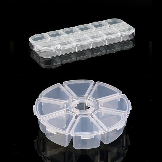 Transparent Plastic Storage Jewelry Box Compartment Adjustable Container For Beads Earring Box For Jewelry Rectangle Box Case