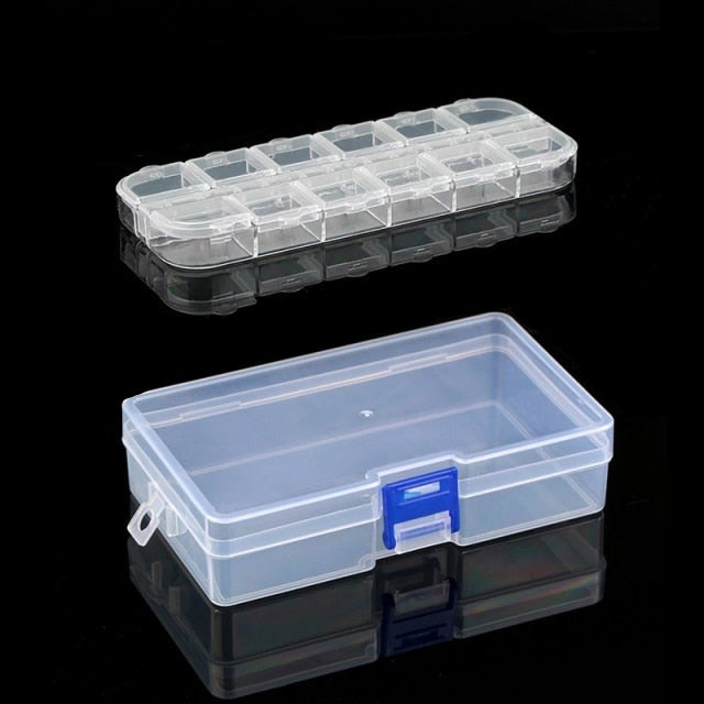 Transparent Plastic Storage Jewelry Box Compartment Adjustable Container For Beads Earring Box For Jewelry Rectangle Box Case