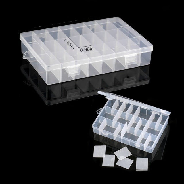 Transparent Plastic Storage Jewelry Box Compartment Adjustable Container For Beads Earring Box For Jewelry Rectangle Box Case