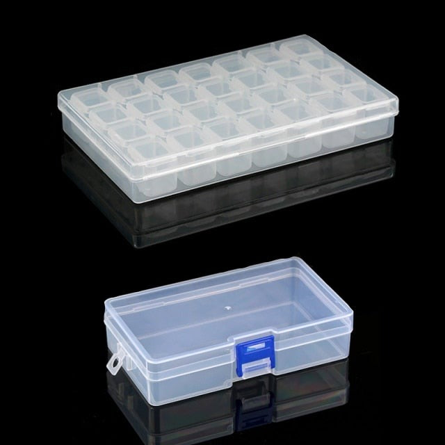 Transparent Plastic Storage Jewelry Box Compartment Adjustable Container For Beads Earring Box For Jewelry Rectangle Box Case