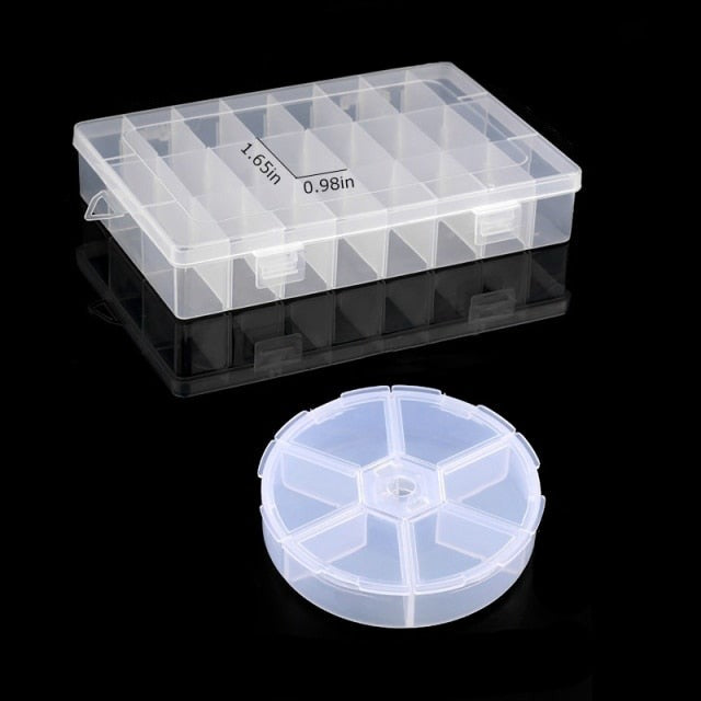 Transparent Plastic Storage Jewelry Box Compartment Adjustable Container For Beads Earring Box For Jewelry Rectangle Box Case