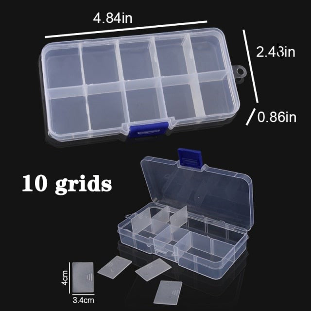 Transparent Plastic Storage Jewelry Box Compartment Adjustable Container For Beads Earring Box For Jewelry Rectangle Box Case