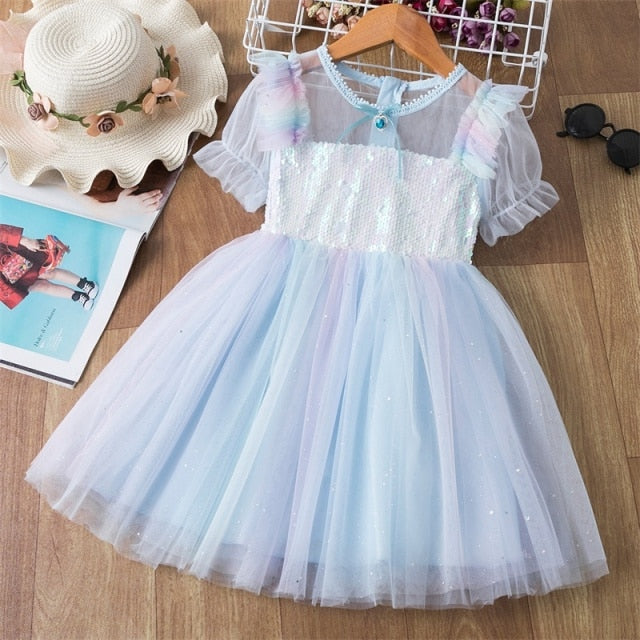 Girls Christmas Dresses For Kids Snowman Xmas Clothes Children New Year Party Princess Costume Santa Claus Cosplay Prom Gown