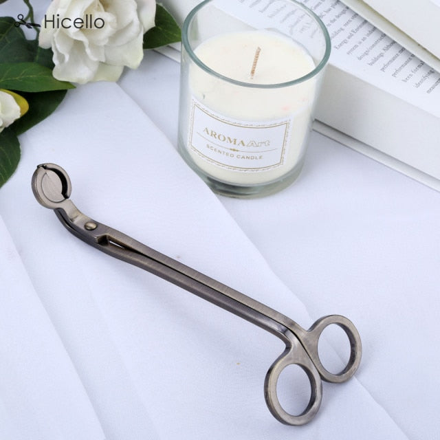 Candle Wick Trimmer Stainless Steel Candle scissors trim wick Cutter Snuffer Round head 18cm Black Rose Gold Silver Red Bronze