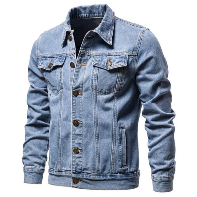 Men Denim Jackets Winter Fleece Blue Jeans Coats Warm Casual Coats Solid Classic Denim Jackets 6XL