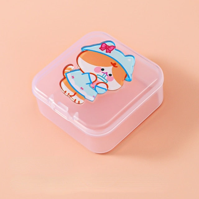 Cartoon Mini Transparent Jewelry Boxes Simple Fresh Girl Ring Necklace Storage Box Organizer Cute Portable Jewelry Organizer