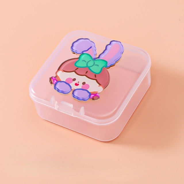 Cartoon Mini Transparent Jewelry Boxes Simple Fresh Girl Ring Necklace Storage Box Organizer Cute Portable Jewelry Organizer